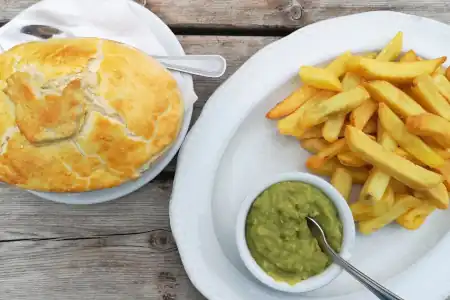 Pie, Chips and Peas